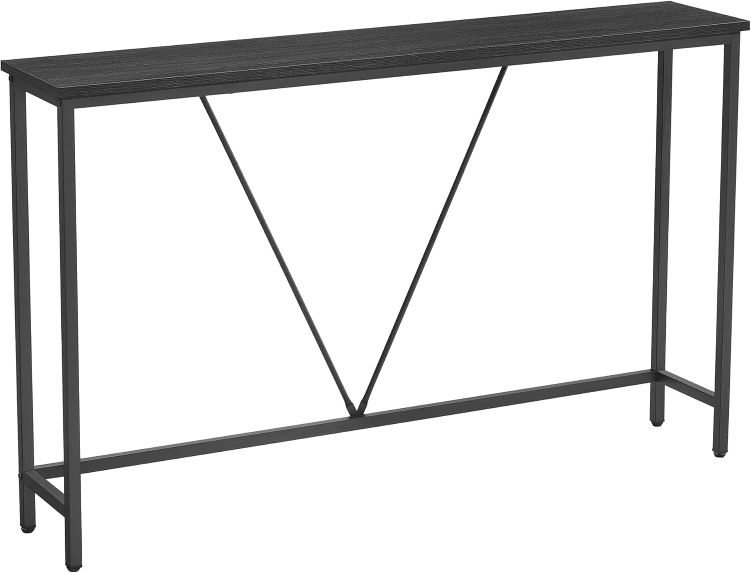 VASAGLE Mesa de consola para corredor, mesa de sofá fina para sala de estar, mesa de entrada, montagem fácil, cinzento carvão e tinta preta LNT020B04
