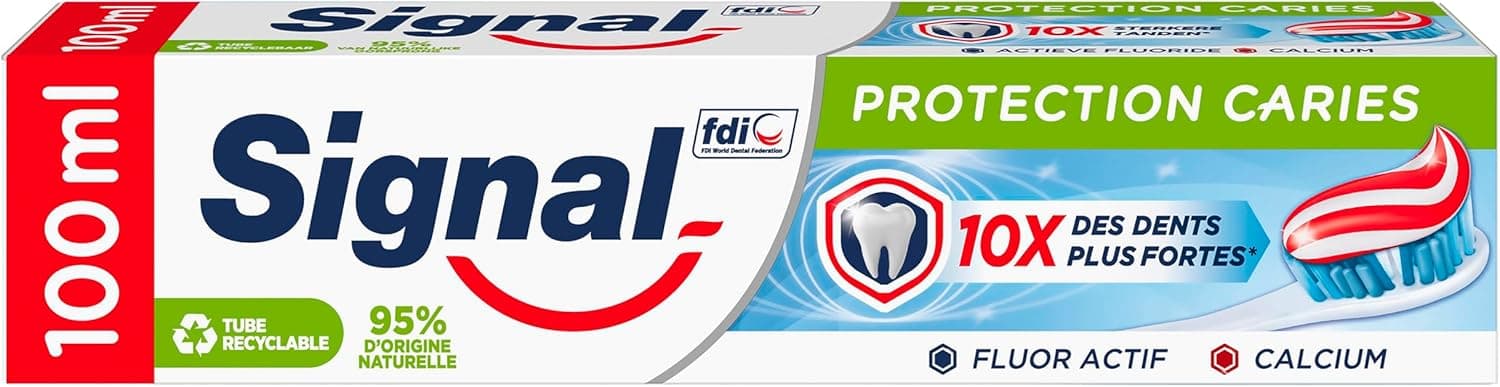 Signal Pasta de dentes proteção anticáries com flúor e cálcio, 100 ml, a embalagem pode variar