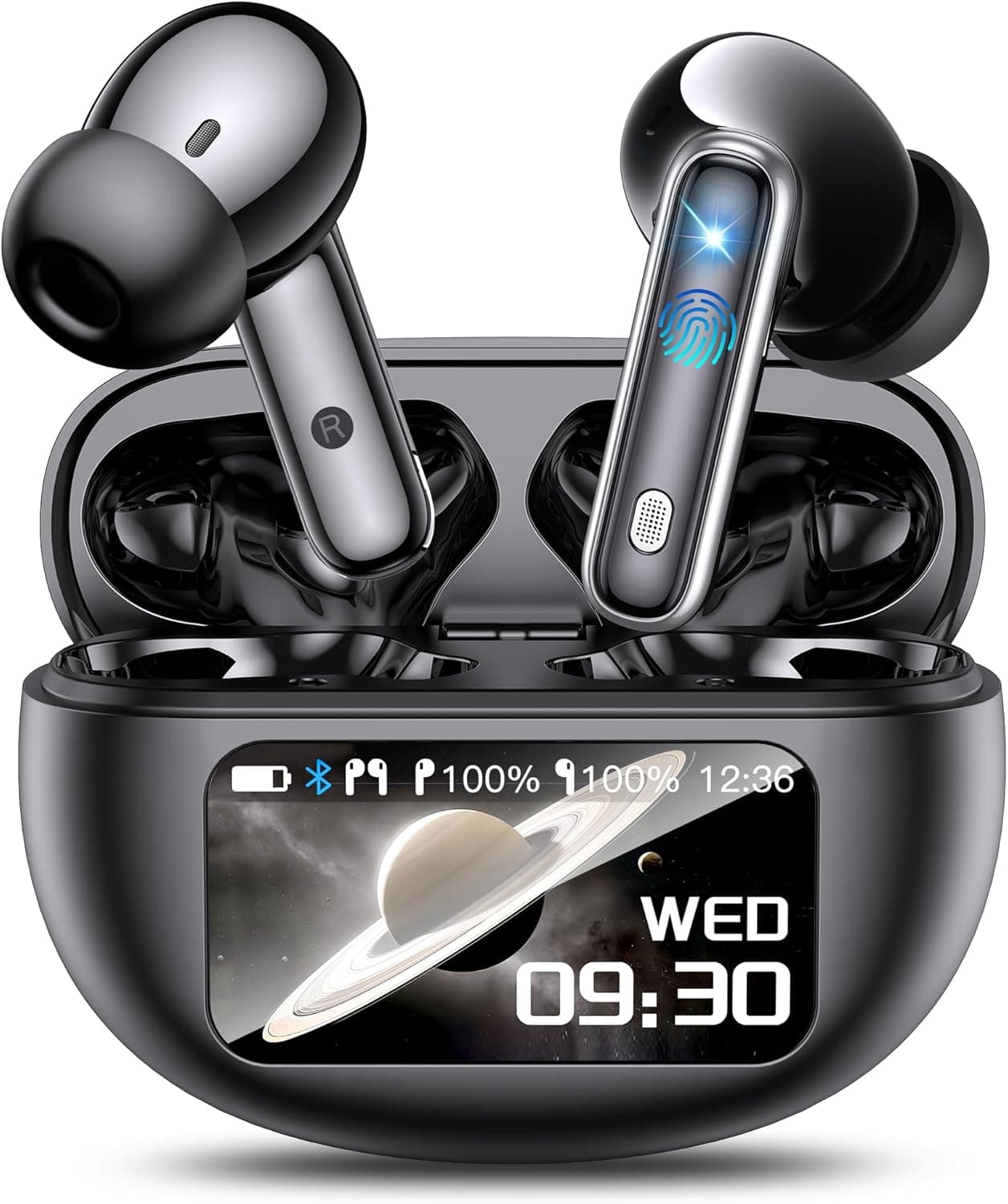 EUQQ Auscultadores tradutores AI: Auriculares sem fios com ecrã tátil, tradução em 144 idiomas e acentos, aplicações para iOS e Android, viagens, negócios, trabalho e estudos