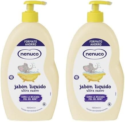 Nenuco Sabonete líquido ultra macio, com aloé vera, para corpo e cabelo, formato de poupança de 1100 ml (embalagem de 2)