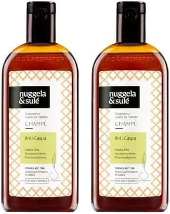 Nuggela & Sulé Shampoo anti-caspa. Com extrato de cebola vermelha e poroctona olamina. Elimina a concha oleosa e seca. 1 x 250 ml (embalagem de 2)
