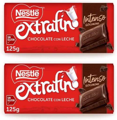 Nestle Tablet de chocolate extra fino com leite intenso 40% cacau 125 g x 2