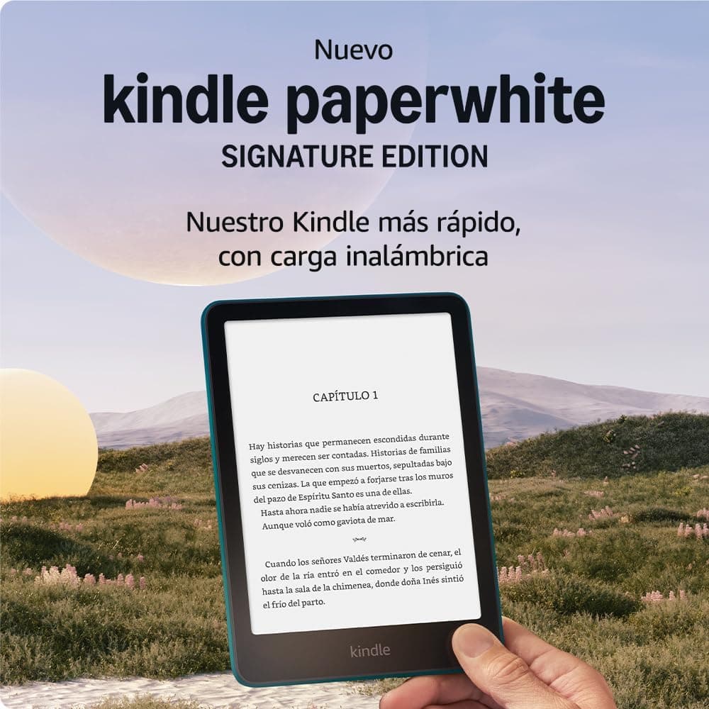 Novo Kindle Paperwhite Signature Edition (32 GB) da Amazon | Nosso Kindle mais rápido, com luz frontal autoajustável, carregamento sem fio e bateria com semanas de duração | Verde jade metálico