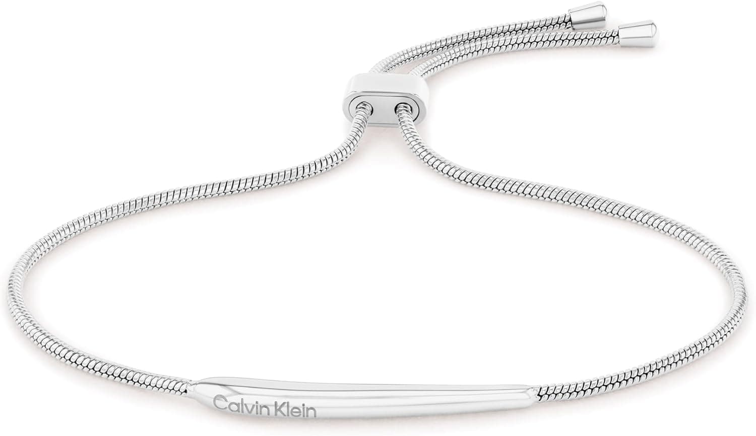  Calvin Klein Pulseira de corrente para mulher, coleção ELONGATED DROPS de aço inoxidável