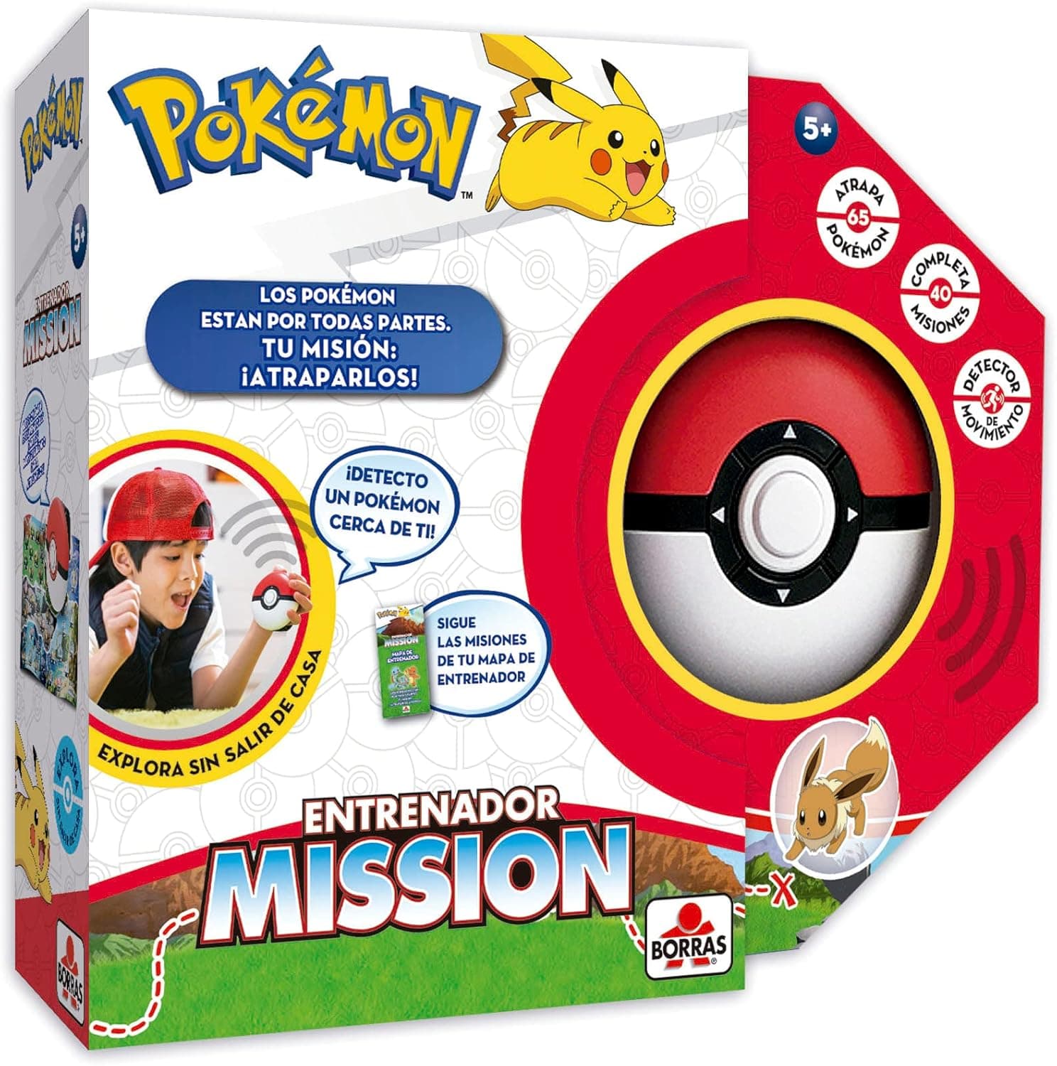 Borras - Pokémon Mission jogo de tabuleiro interativo, torne-se um treinador pokémon e pega-os todos. Jogo de treinador, aprenda fatos divertidos sobre os seus Pokémones favoritos (19442)