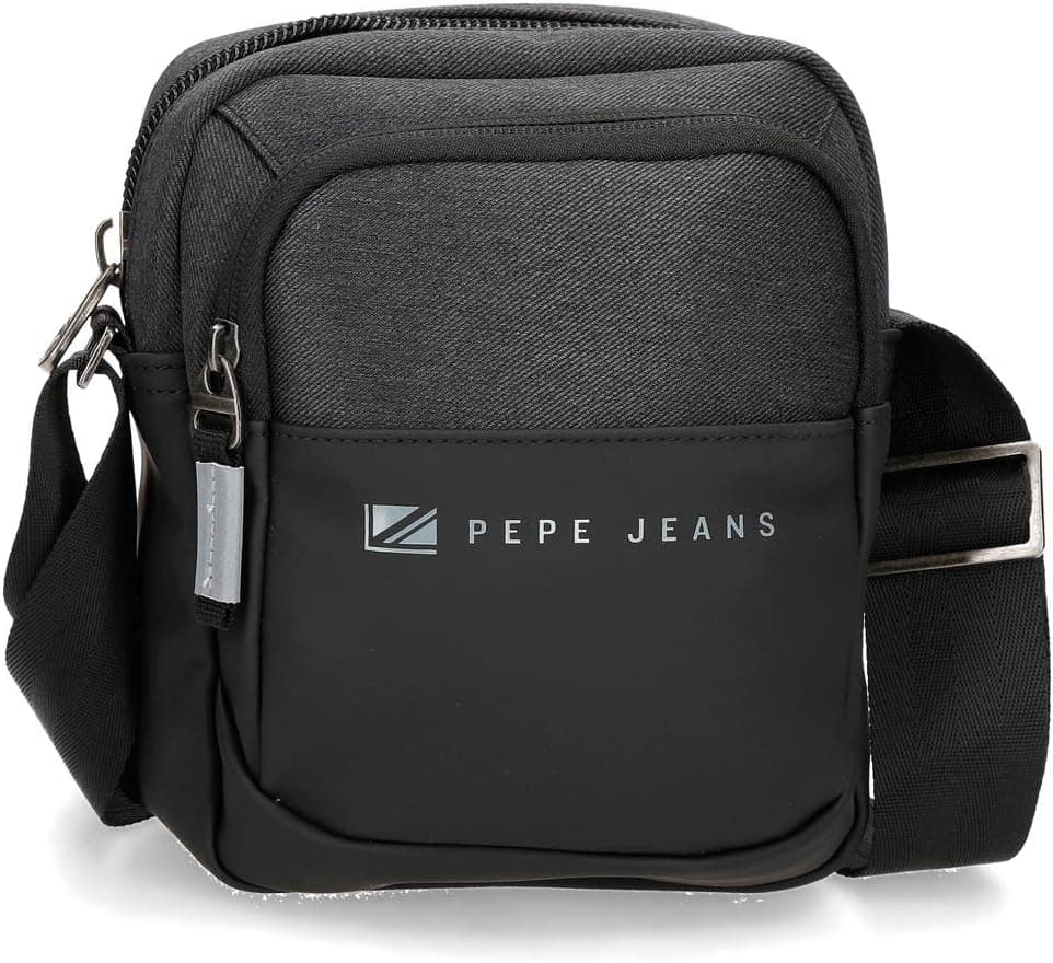 Pepe Jeans Jarvis mala de mão, Preto, 15x19.5x6 cms, Saco de ombro