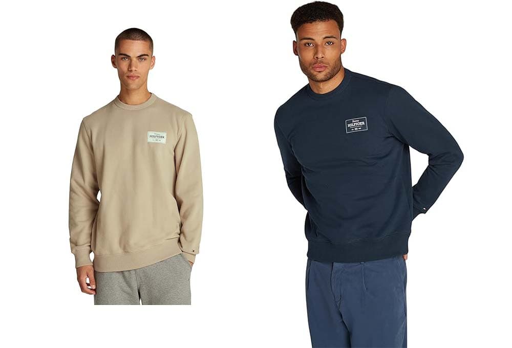 Tommy Hilfiger Monotype Label | Sweatshirt para homem com gola redonda