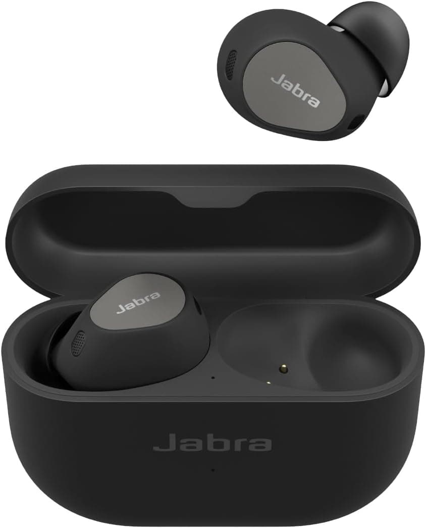 Jabra Elite 10 Auriculares sem fios Bluetooth intra-auditivos com cancelamento ativo de ruído avançado, 6 microfones integrados e som Dolby Atmos, preto titânio