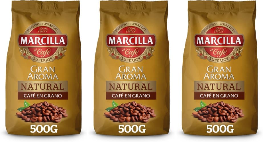 Marcilla Grande aroma café em grão natural | 500 g x 3