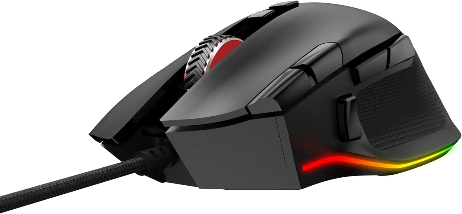 AOC AGM600 Wired Ergo Mouse 10 botões Right-Handed RGB Gaming