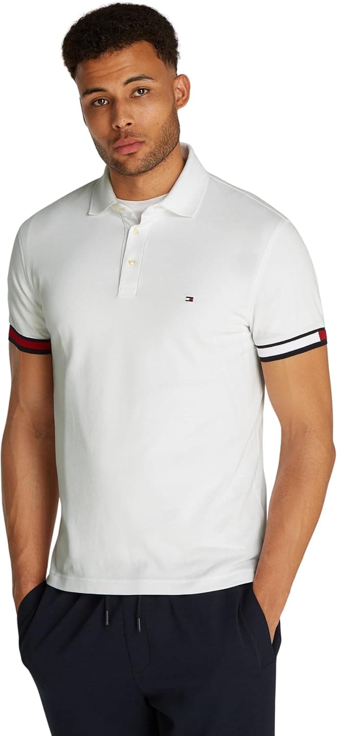 Tommy Hilfiger Polo para homem Flag Cuff Slim Fit