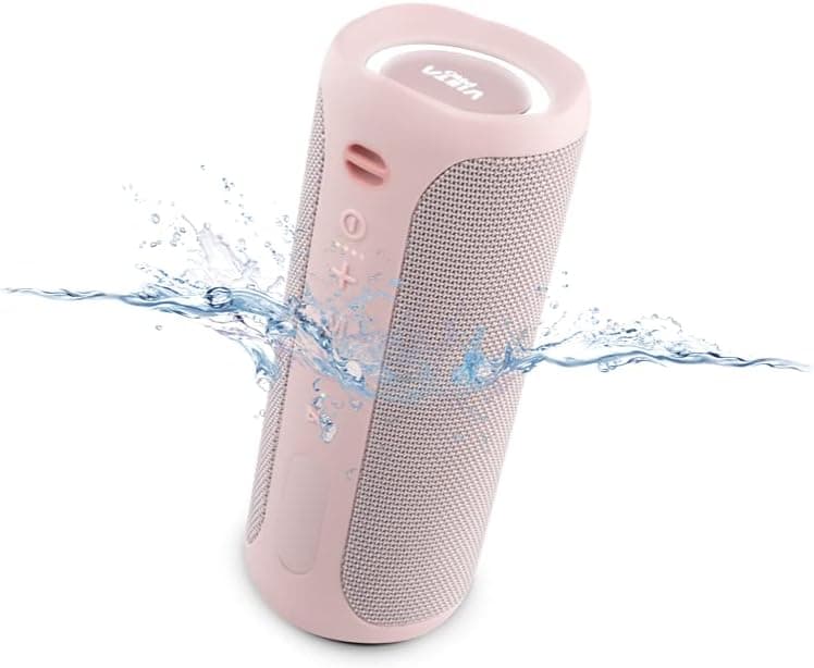 Vieta Pro Altifalante Bluetooth potente, resistente à água, bateria de 10H, microfone e rádio FM. Altifalante portátil grande True Wireless, Aux In, USB, assistente de voz e sistema de luzes, top 3