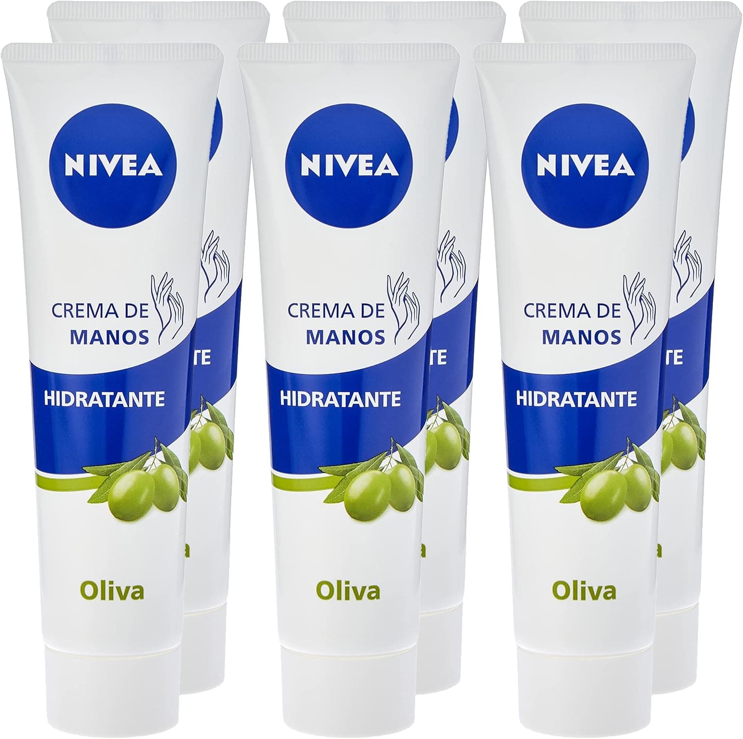 NIVEA Creme de mãos hidratante óleo de azeitona, 6 x 100 ml