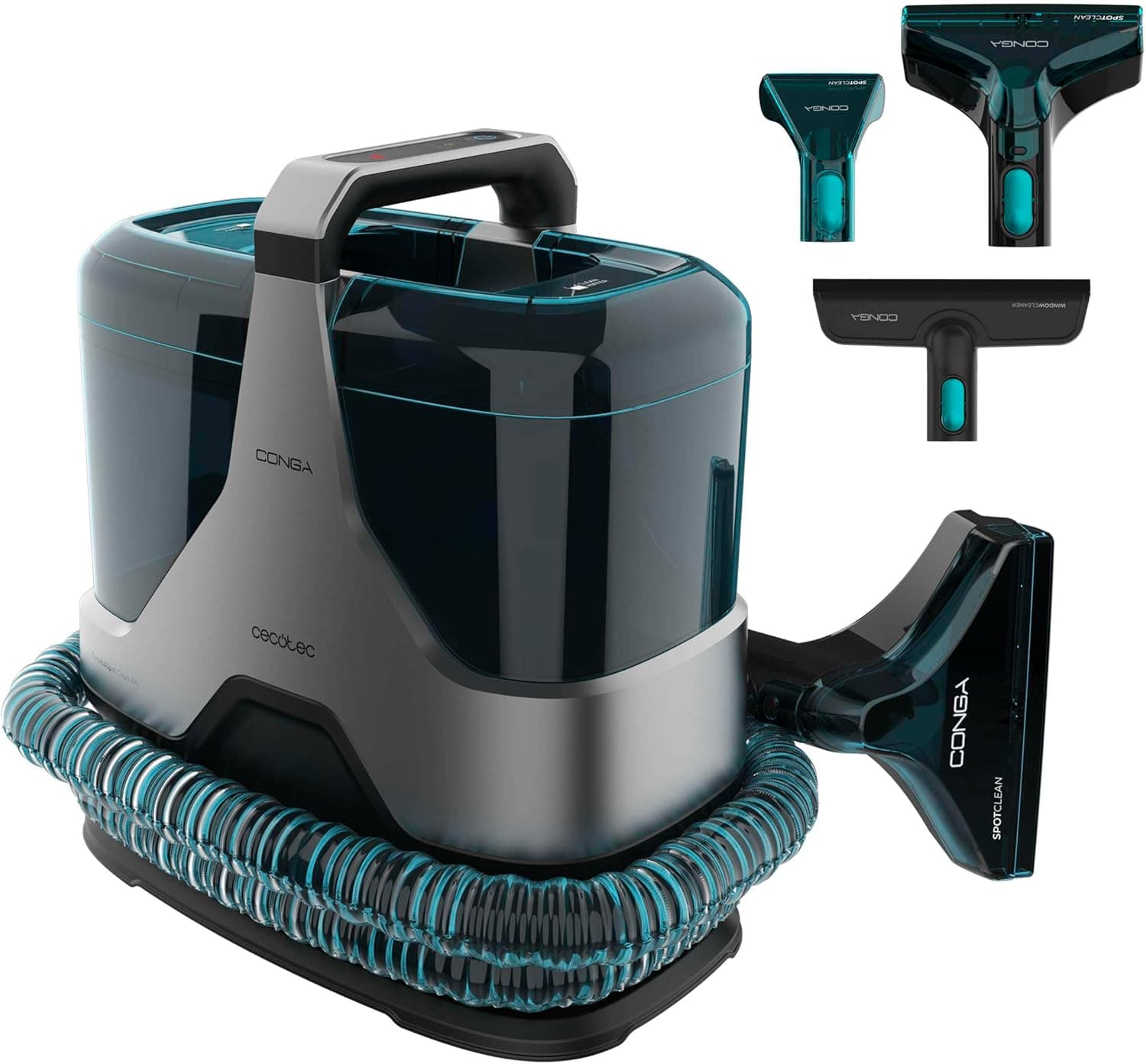 Cecotec Limpador de aspirador de tapetes e tapetes com cabo Conga 6000 Carpet&Spot Clean XXL Advance. 600 W, 15 kPa, pulverização, aspirador e limpa, depósito de água limpa 1300 ml, rádio de ação 7 m