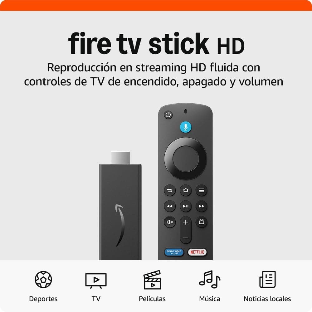 Amazon Fire TV Stick HD | Streaming HD com TV grátis, comando por voz Alexa e controlo de casa inteligente