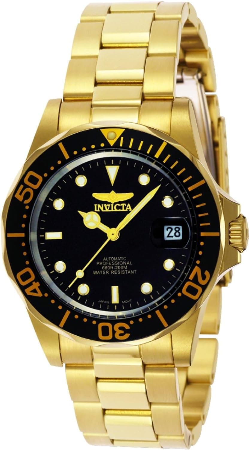 Invicta 8929 Pro Diver | Relógio automático masculino 40 mm dourado e preto