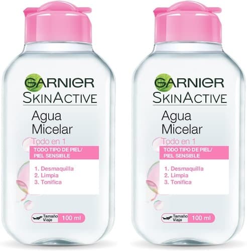 Garnier Skin Active - Água mista clássica tudo em um, peles normais, formato de viagem, 100 ml x 2