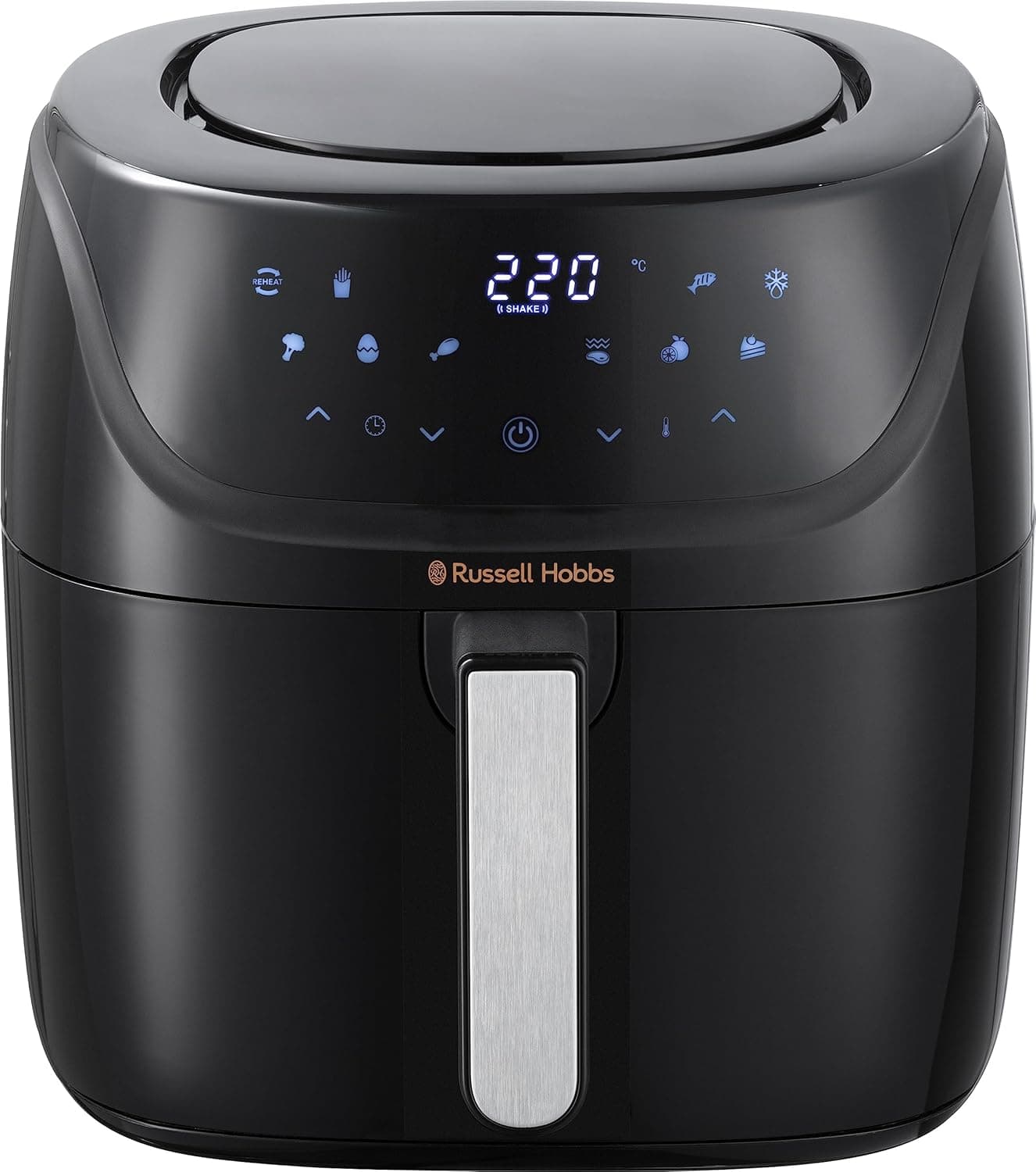 Russell Hobbs Fritadeira de ar sem óleo de 8 litros, air fryer XXL, 10 programas, ecrã LED tátil, design compacto e capacidade máxima [economiza até 47% em energia] SatisFry 27170-56