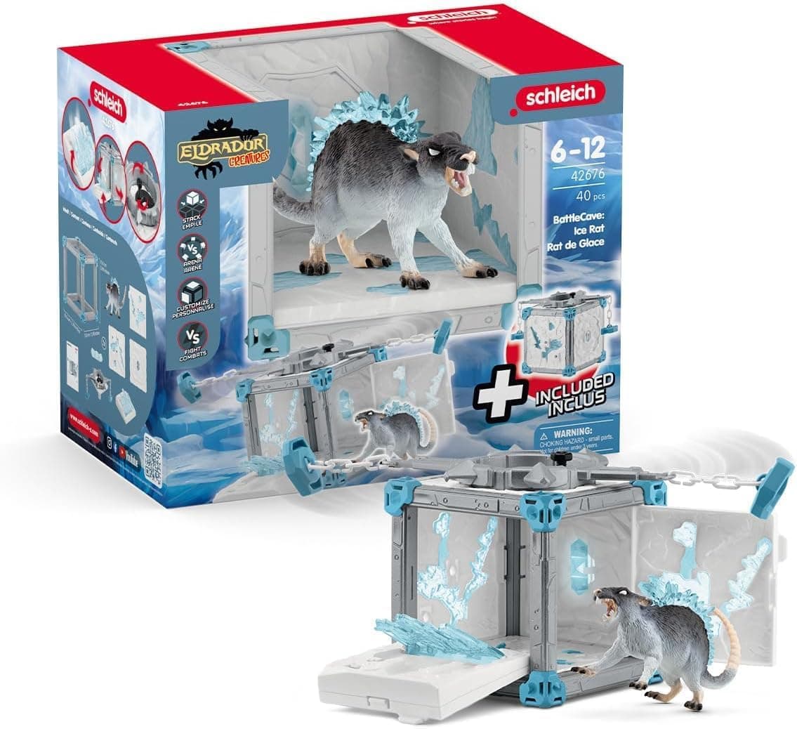 schleich 42676 BattleCave Rato de gelo, a partir dos 7 anos, ELDRADOR CREATURES - playset, 40 peças