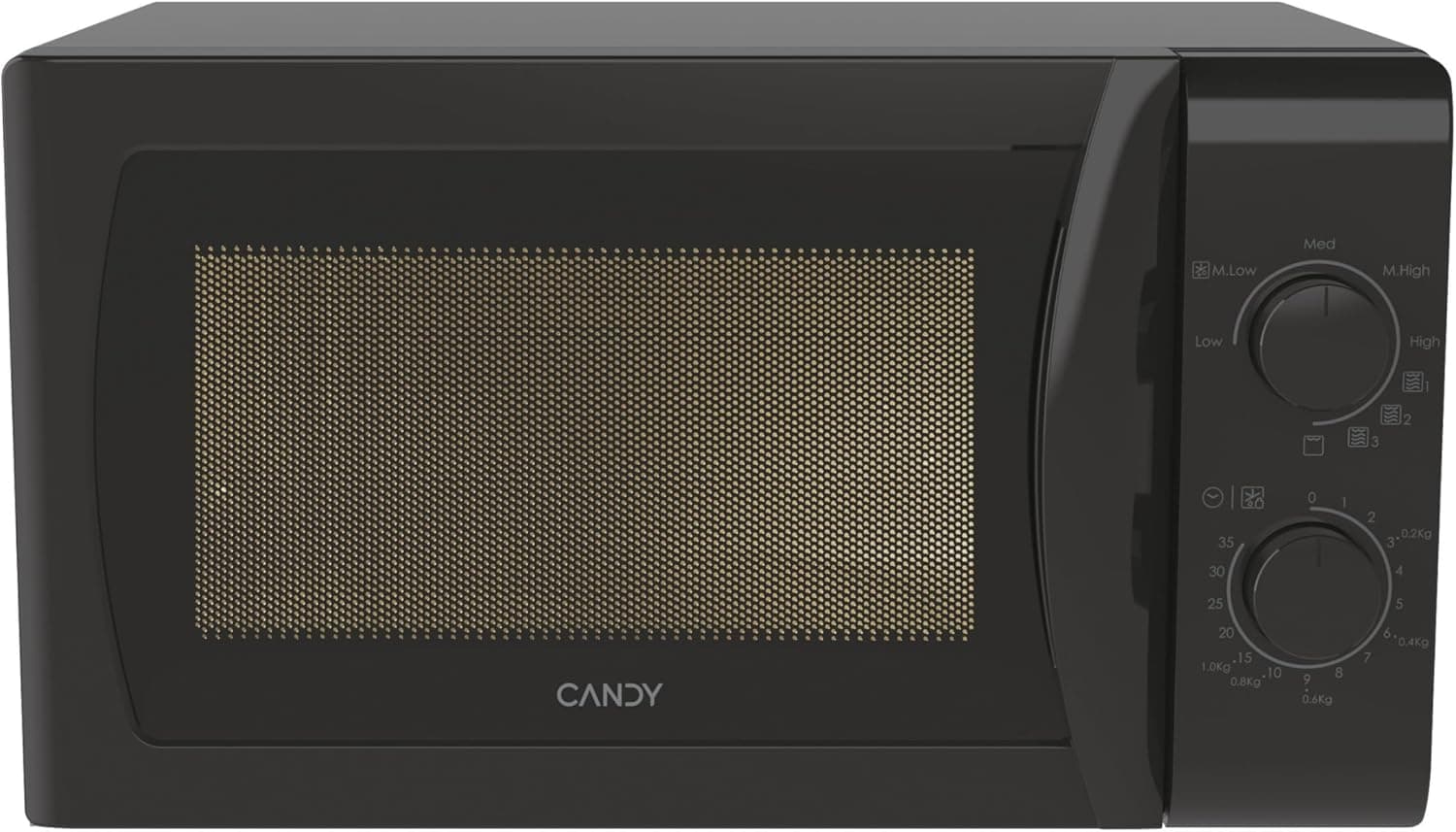 Candy Ideia CMG20SMB micro-ondas com brilho, 20 L, 5 níveis de potência, 5 programas automáticos, alerta acústico conclusão, prato 25,5 cm, Grill Rack, descongelação, abertura esquerda, preto