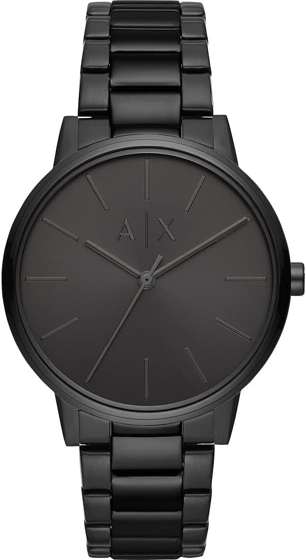 Armani Exchange Relógio para homem, movimento de três ponteiros, 42 mm caixa de aço preto com correia de aço, AX2701, grafite, Preto grafite, Desporto moderno