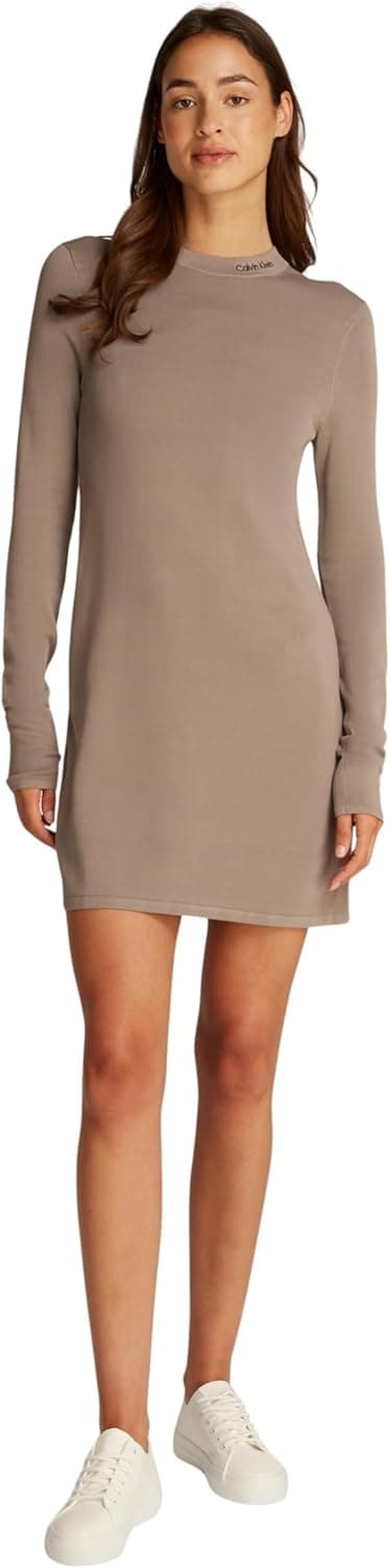Calvin Klein Vestido Tipo Jersey para Mulher Smooth Yarn até ao Joelho.
