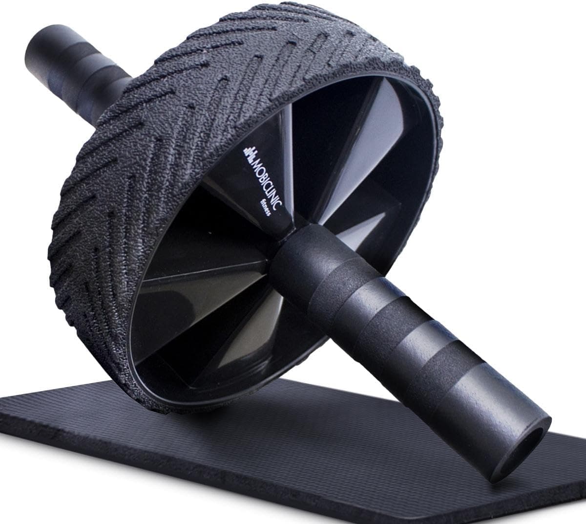 Mobiclinic, Rolo para abdominais, tapete incluído, conjunto de exercícios, marca espanhola, carga máxima de 150 kg, treino em casa, roda abdominal, flexões
