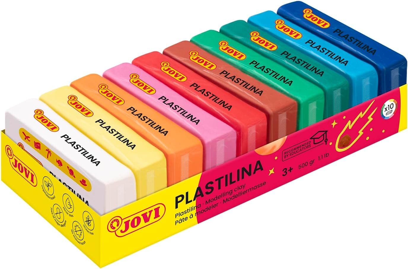 Jovi Conjunto de 10 plasticinas, cores, 500 gramas, 70/10S