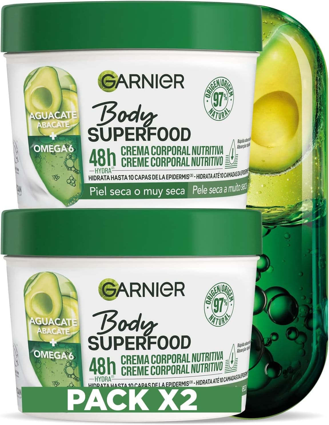 GARNIER Body Food abacate pack de 2 x 380 ml