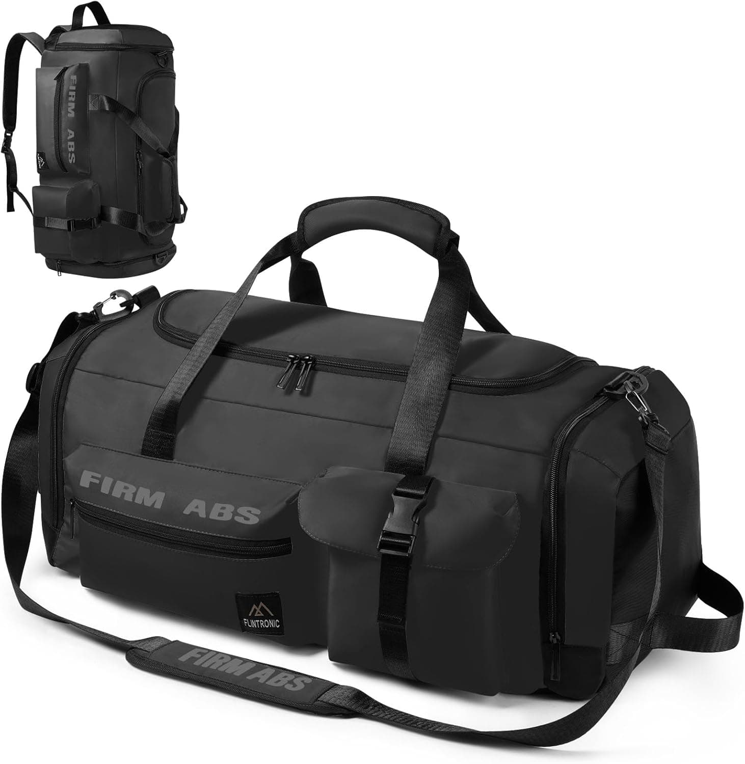 Flintronic 65 L Saco desportivo ginásio, saco de viagem, saco desportivo Fitness, com sapato separado seco e húmido, leve e impermeável, homem e mulher, para desportos viagem ginásio, 65L Preto-B,