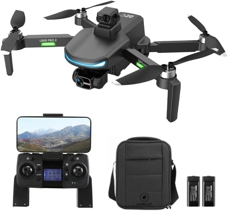 LUXWALLET Omega X Dodge, 45 km/h, drone GPS, sensor para evitar obstáculos, WiFi FPV de 5 GHz, micro SD, 2 câmaras, cardan de 3 eixos
