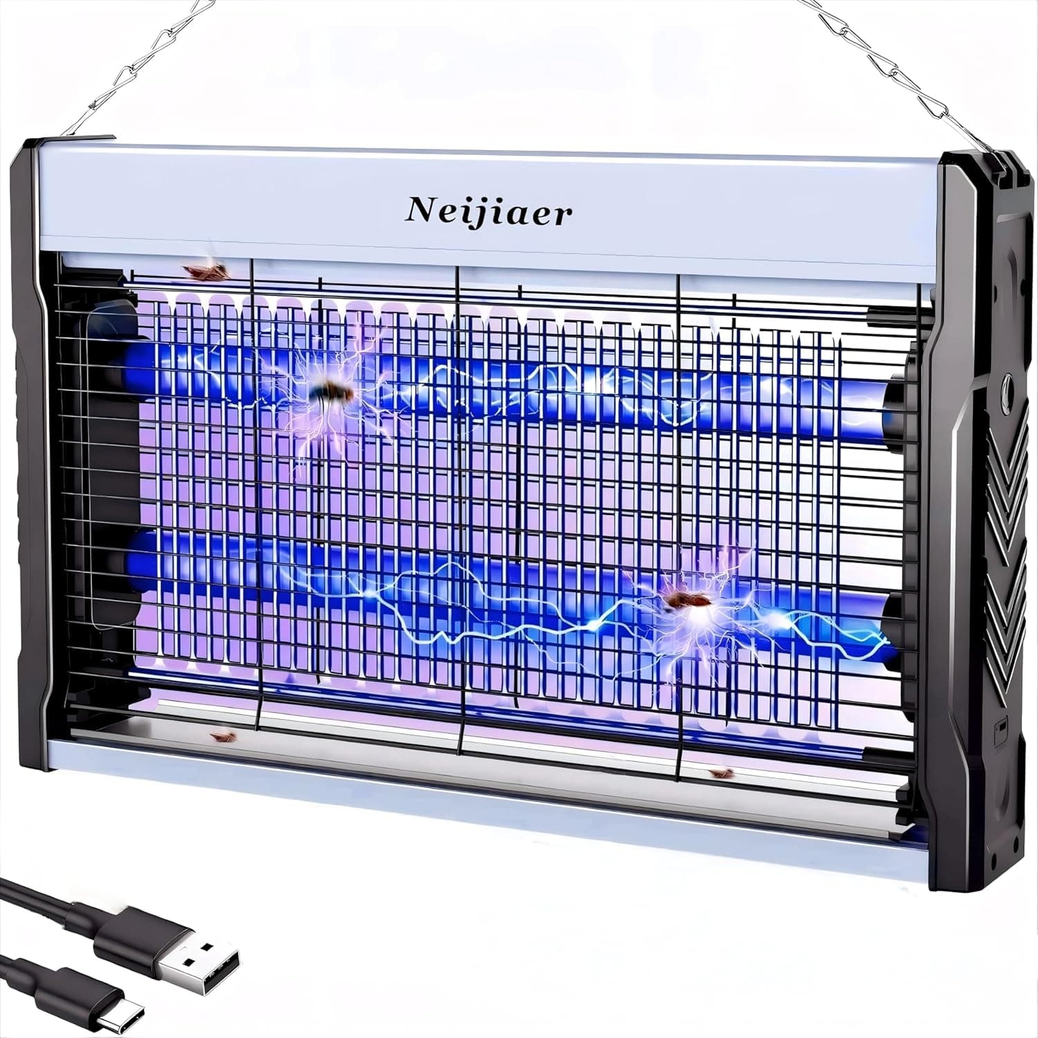 Neijiaer Anti-Mosquito Lamp 3200V | Lâmpada elétrica anti-mosquitos com UV e bandeja de recolha para interiores e exteriores