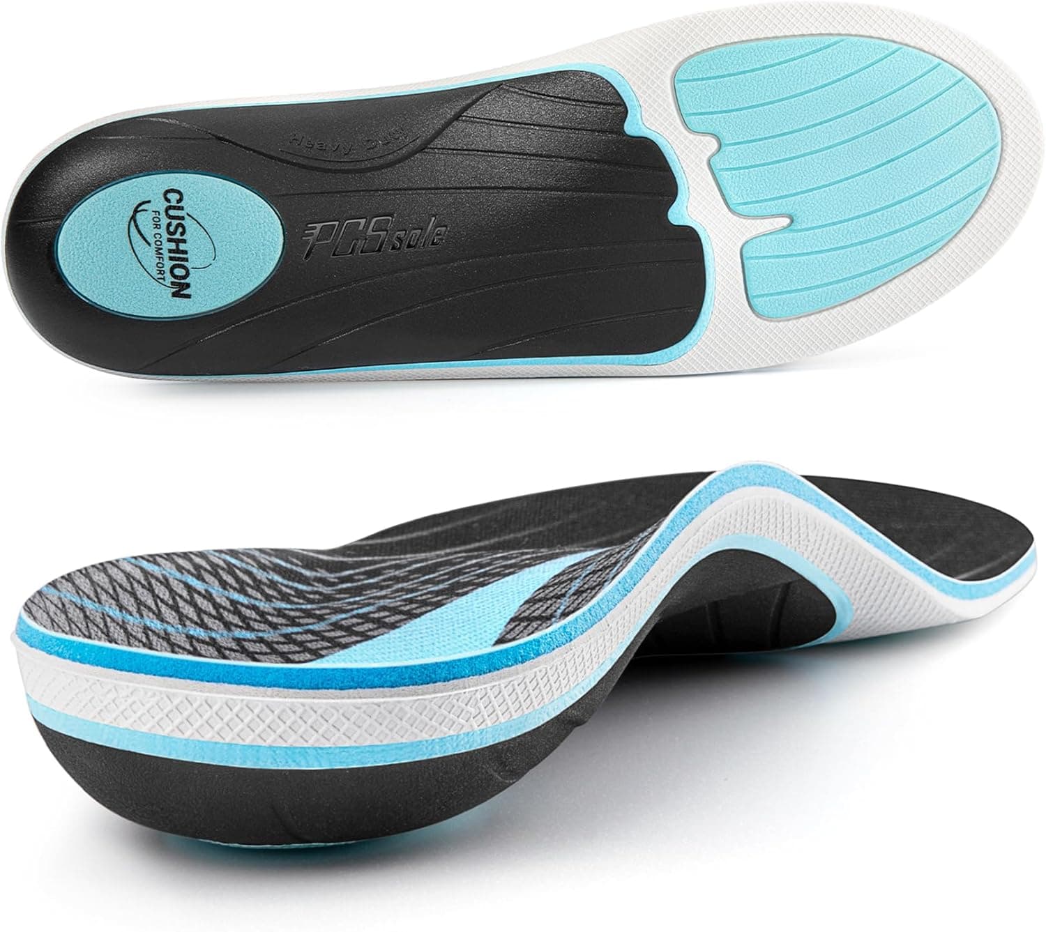 PCSsole palmilhas ortopédicas para alívio da dor para fascite plantar, dor no calcanhar, esporões no calcanhar, pés planos, inserções de absorção de impactos para mulheres e homens