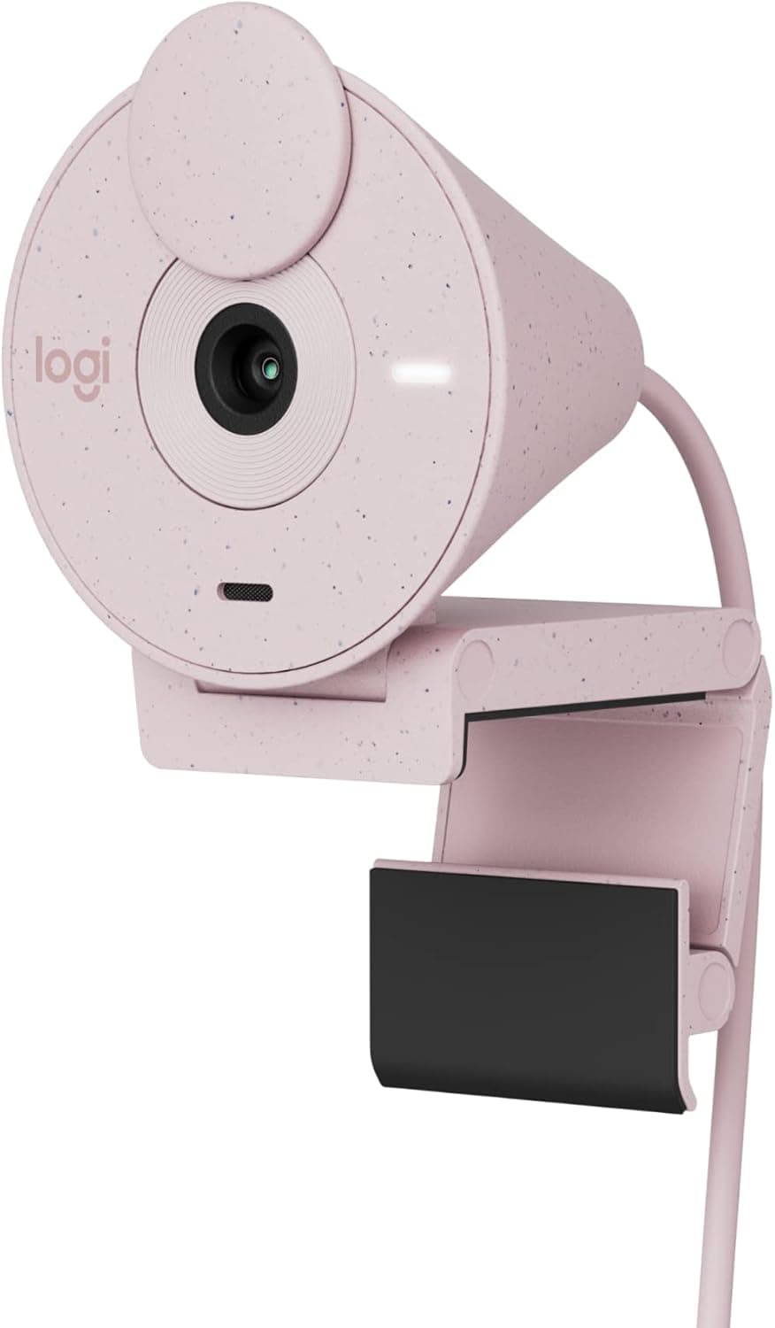 Logitech Brio 300 Full HD Webcam, obturador de privacidade, microfone com redução de ruído, USB-C, certificado Zoom, Microsoft Teams, Google Meet, correção automática de luz, streaming - rosa