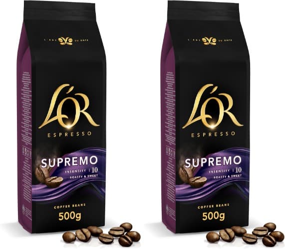L'OR Espresso café grão supremo | Intensidade 10 | 500 g x 2