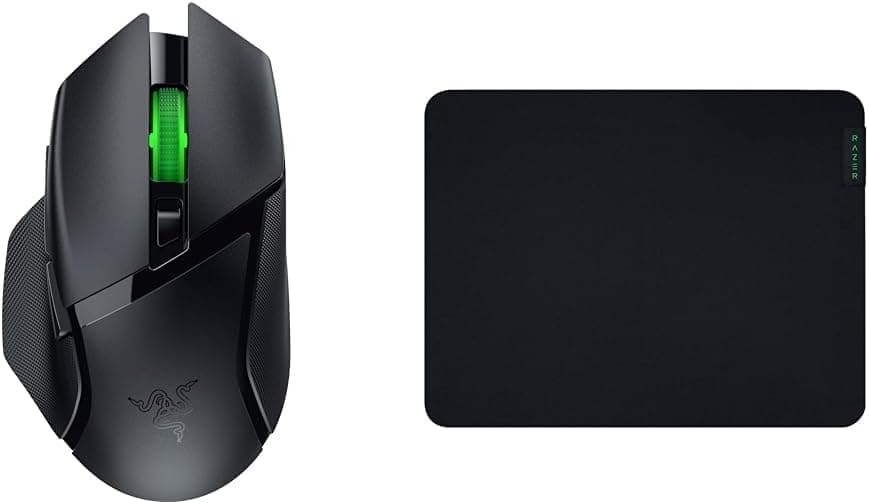 Razer Basilisk V3 X HyperSpeed e Gigantus V2 Medium | Rato gaming sem fios personalizável e tapete de rato para velocidade e controlo