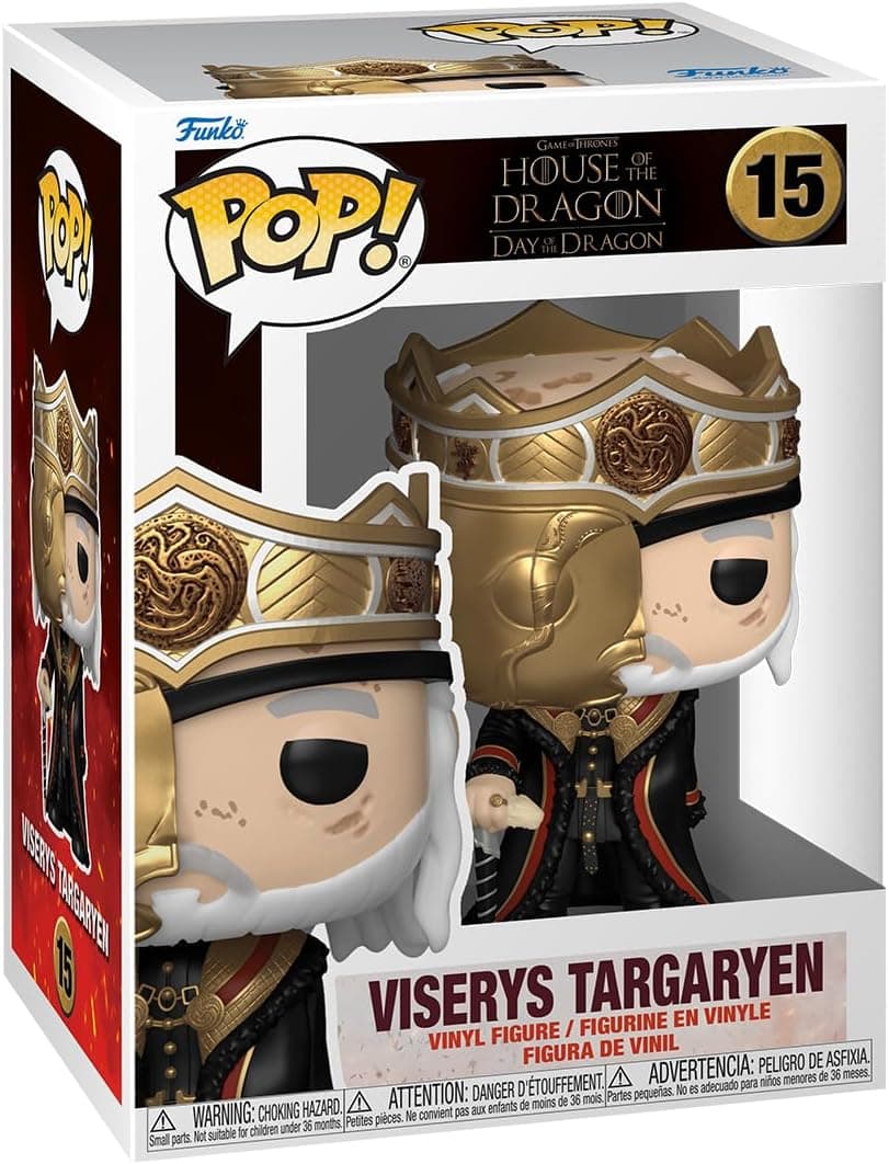 Funko Pop! TV: House of The Dragon - Masked King Viserys Targaryen - 1/6 de chances de obter a variante face Chase
