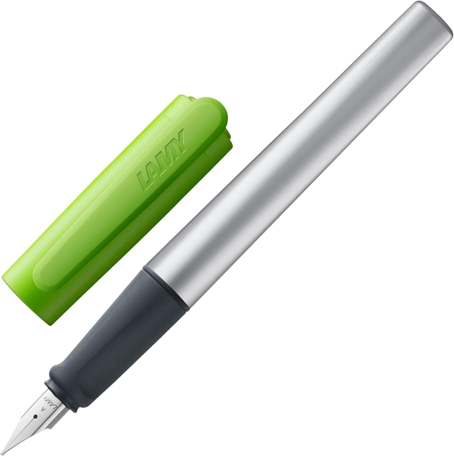 Lamy nexx lima Caneta estilográfica com pega antiderrapante e plumas de aço polido para canhotos (LH) em tamanho M, corpo triangular de alumínio, inclui cartucho T 10 azul