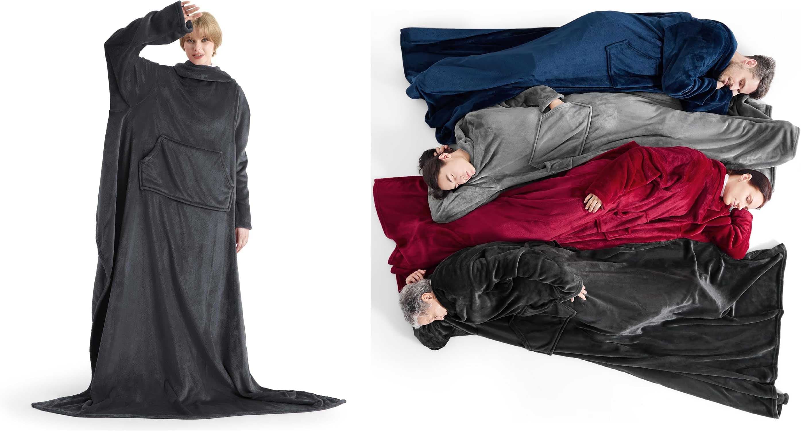Bedsure Batamanta polar unissexo com mangas e bolso, 150 x 200 cm