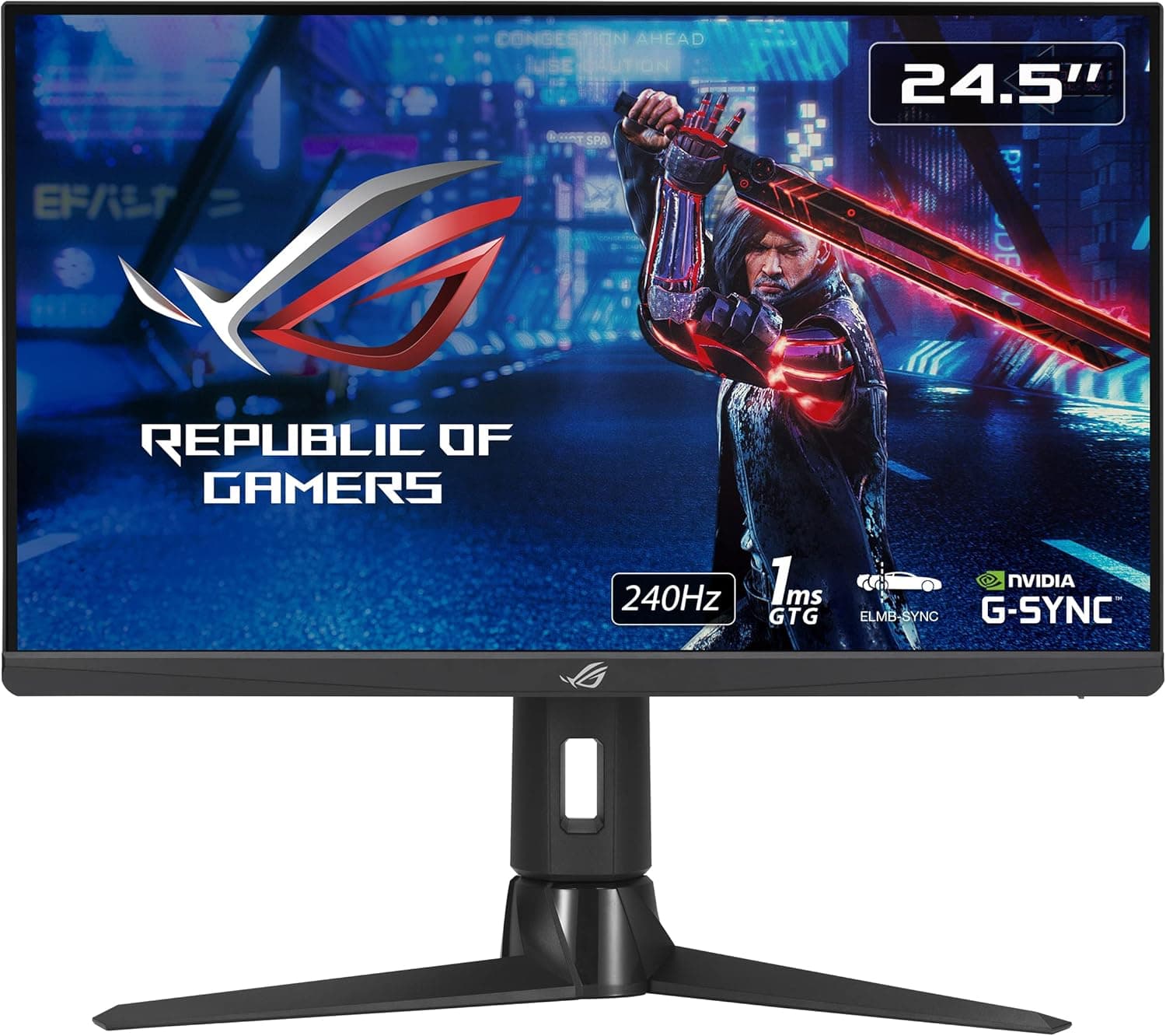Asus ROG Strix XG259 cm Monitor de jogos (24,5 polegadas, 2560 x 1080, 240 Hz, 1ms (GTG), Fast IPS, extremo Low Motion Blur Sync, USB de tipo C, 120% sRGB, G-Sync, Sync, S. suporte KVM e rosca