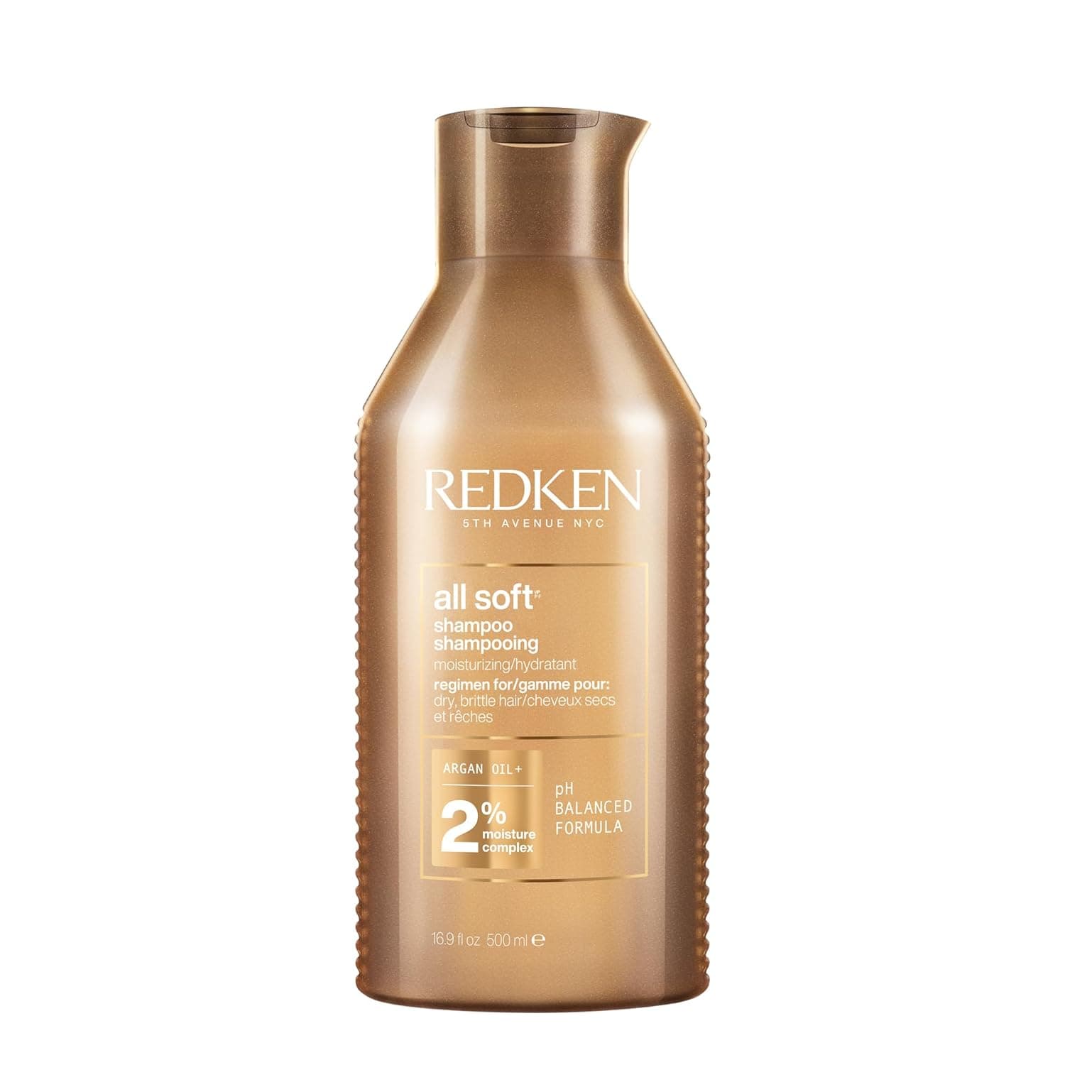 Redken | Champô hidratante com óleo de argão para cabelo seco e frágil, All Soft, 300 ml
