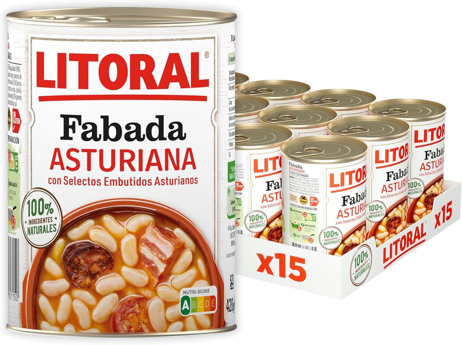 LITORAL Fabada Asturiana, embalagem de 15 x 420 g