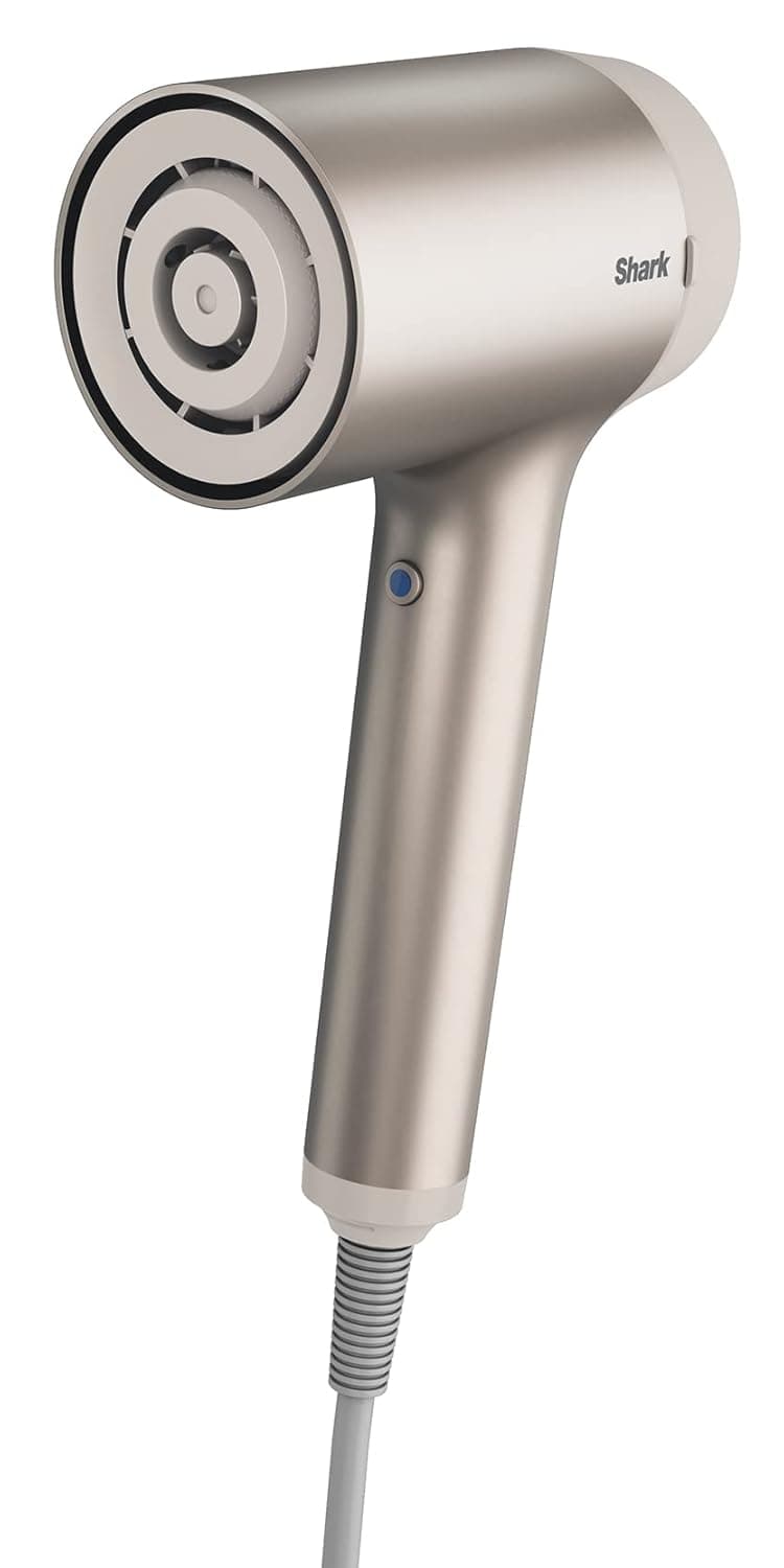 Shark STYLE iQ Secador de cabelo e modelador, 3 em 1, com concentrador, difusor e escova de penteado, secagem rápida sem danificar o cabelo, ar frio, configurações automáticas, em champanhe, HD120SLEU