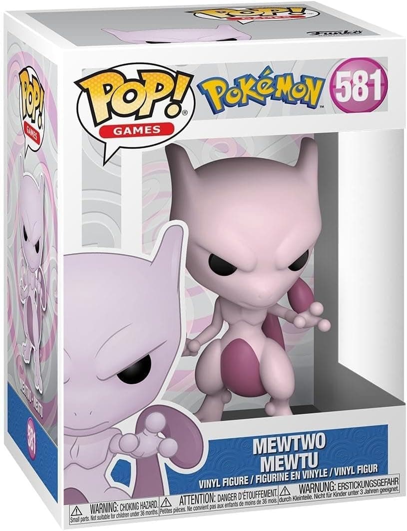 Funko Pop! Pokémon Mewtwo | Figura colecionável em vinil com 9,5 cm para crianças e fãs de videojogos