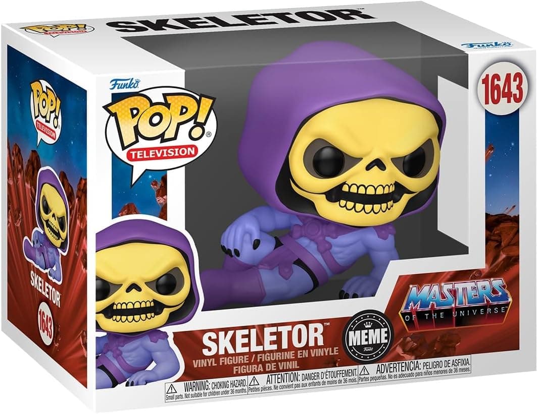 Funko Pop! TV: Meme – Skeletor - Masters of The Universe - Masters do universo, figura de vinil colecionável, ideia de presente, mercadoria oficial, brinquedos para crianças e adultos