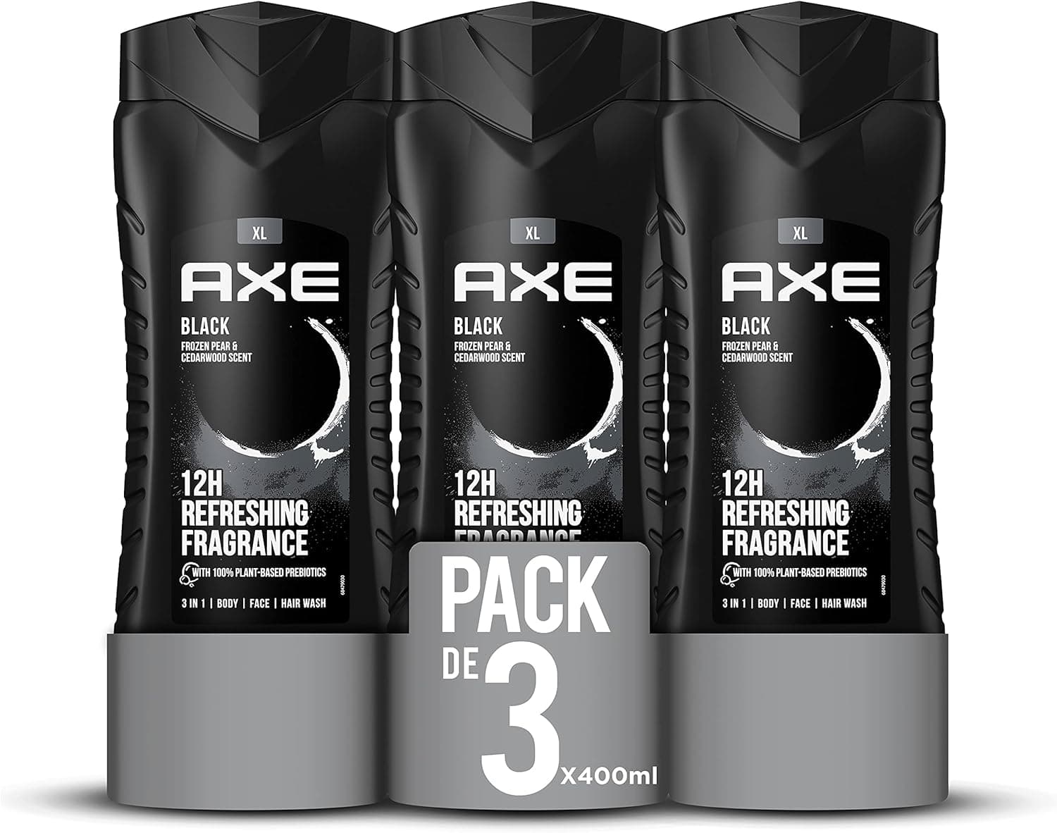 Axe Gel de duche para homem preto 400 ml, conjunto de 3