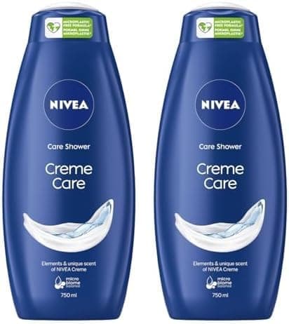 NIVEA Creme Care - gel de banho corporal creme, 750 ml (embalagem de 2)