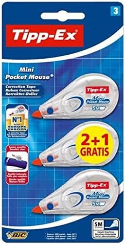 Tipp-ex Mini Pocket Mouse ® 5 m Lote de 3 1/2 Souris, Suris Inclulus