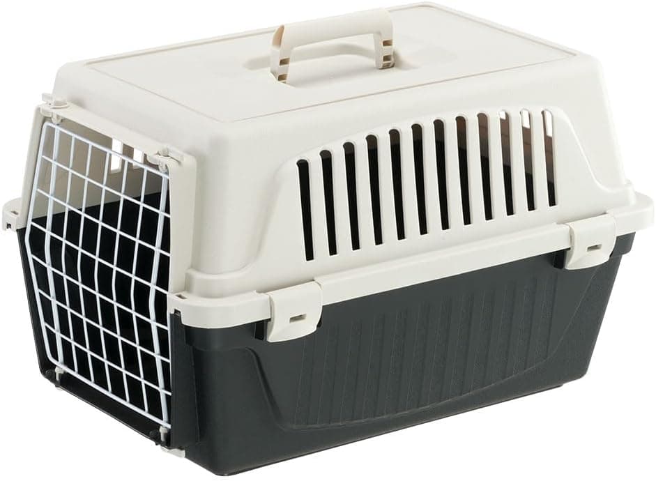 Ferplast Atlas 10 EL | Transportadora rígida para cães pequenos e gatos até 5 kg com porta em ferro e ventilação, 48 x 33 x 29 cm