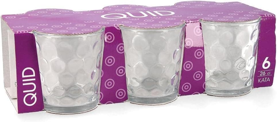 Quid Kata Conjunto de 6 copos, forma baixa, 26 cl, adequados para máquina de lavar louça, vidro